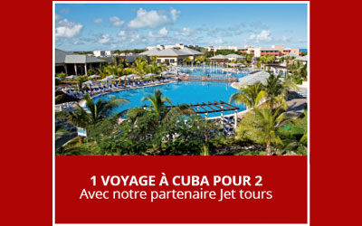 Concours gagnez un voyage de 9 jours pour 2 à Cuba