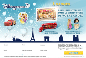 Concours gagnez 1 shopping privé dans Disney Store