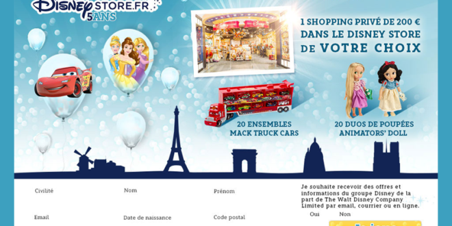 Concours gagnez 1 shopping privé dans Disney Store