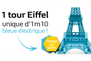 Concours gagnez 1 tour Eiffel bleu électrique de 1m10 de hauteur