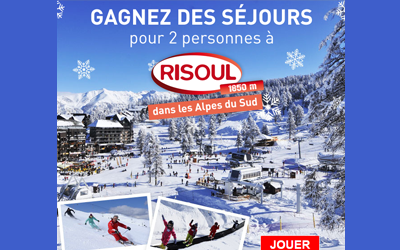 Concours gagnez 5 séjours au ski d'une semaine pour 2 à la station Risoul