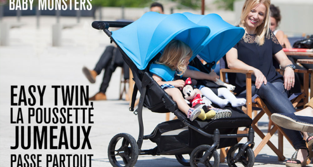 Test produit, poussette double Easy Twin de Baby Monsters