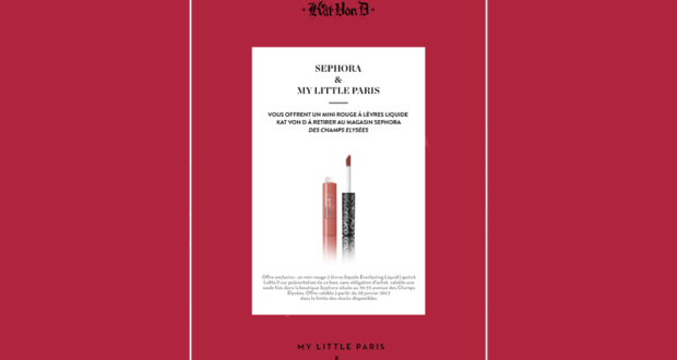 Un mini rouge à lèvres Kat Von D offert chez Sephora