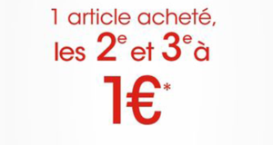 1 article acheté, le 2ème et 3ème à 1€