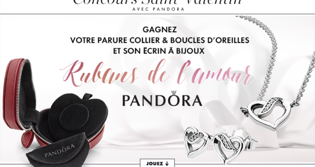 Concours gagnez 10 parures de bijoux Pandora