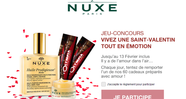 Concours gagnez 60 produits de soins Huile Prodigieuse Nuxe