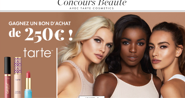 4 bons d'achat de 250 euros Tartecosmetics