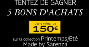 5 bons d'achat Sarenza de 150 euros