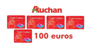 6 cartes cadeau Auchan de 100 euros