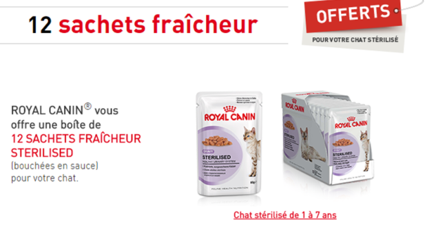 Royal Canin 12 sachets fraîcheur gratuits pour votre chat