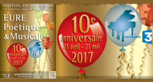 Invitations pour les concert du festival Eure poétique et musicale