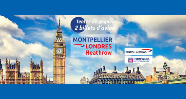 2 billets d'avion AR Montpellier Londres