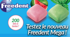 200 lots de chewing-gum Freedent Mega à tester