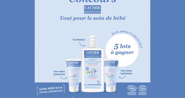 5 lots de 3 produits de soins bébé Cattier