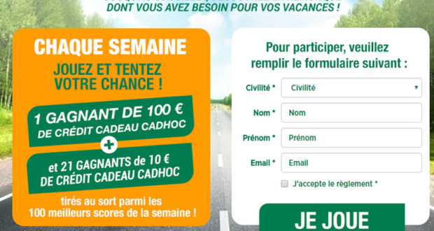 Chaque semaine 1 crédit cadeau CadHoc de 100 euros