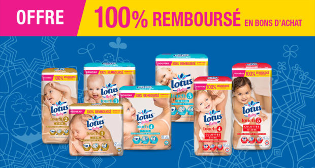 Couches Lotus Baby Touch 100% remboursées