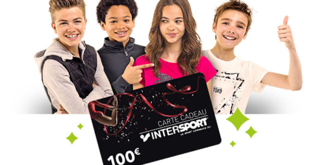 50 cartes cadeau Intersport de 100 euros