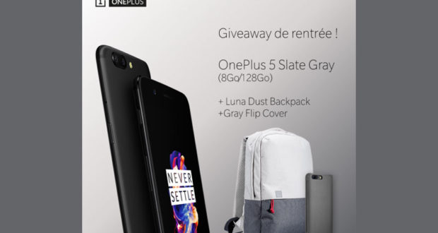 Smartphone OnePlus 5 + 1 sac à dos + 1 étui