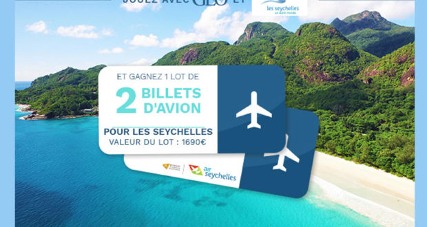 2 billets d'avion AR à destination des Seychelles