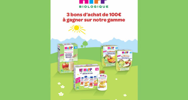 3 bons d'achat Hipp Biologique de 100 euros