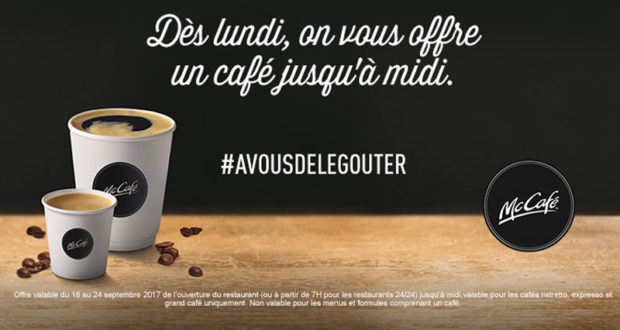 Café gratuit dans votre McDo ou McCafé