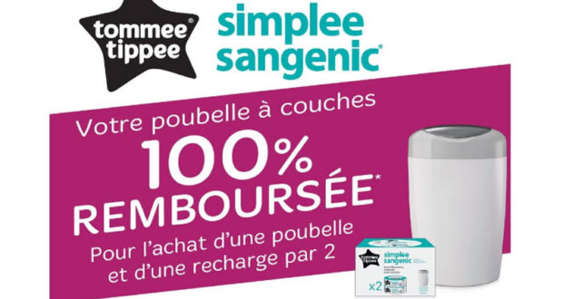 Poubelle à couches Sangenic Simplee 100% remboursée