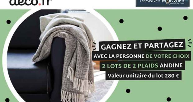 15 lots de 2 plaids andine