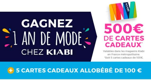 500 euros de cartes cadeau Kiabi