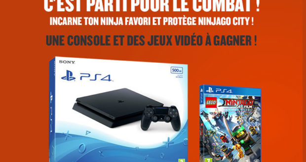 Console de jeux PS4 avec le jeu Lego Ninjago le film