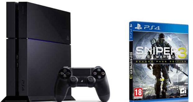 Console de jeux PS4 + 1 jeu vidéo PS4 Sniper Ghost Warrior 3