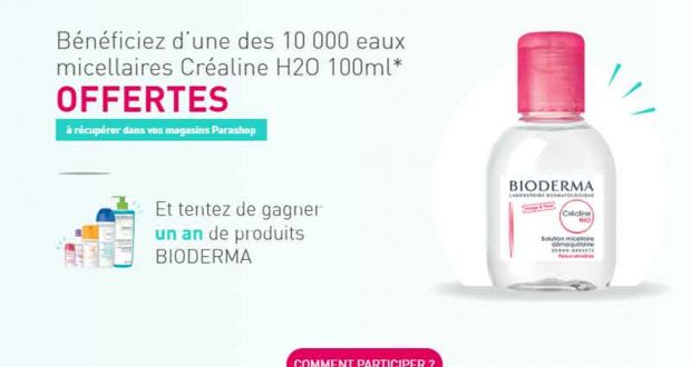 10 000 eaux micellaires Bioderma à récupérer chez Parashop