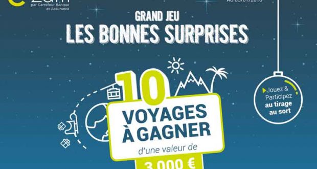 10 bons d'achat Carrefour Voyages de 3000 euros chacun