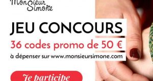 36 bons d'achats Monsieursimone.com de 50 euros