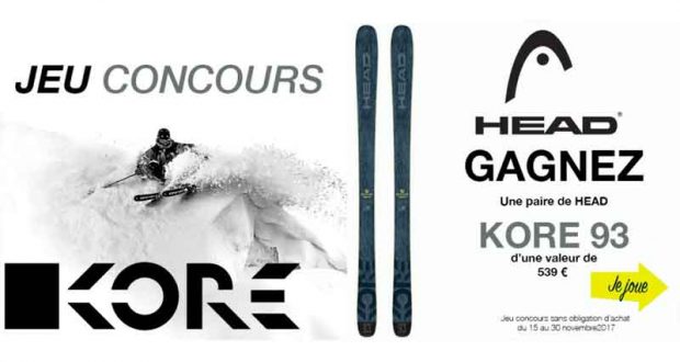 Paire de skis Head Kore (valeur 539 euros)