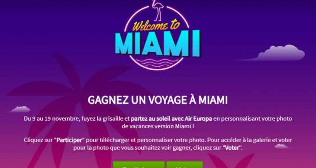 Vol aller-retour pour 2 personnes Paris Miami