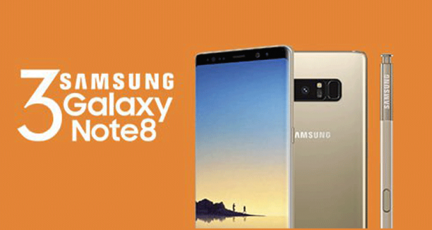 3 smartphones Samsung Galaxy Note 8