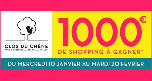 Bon d'achat Centre commercial Clos du Chêne de 1000 euros