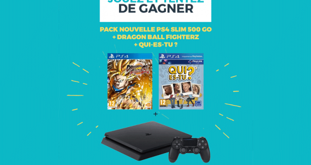 Console de jeux PS4 Slim + 2 jeux vidéo