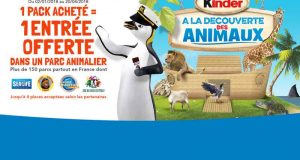 Pack Kinder acheté = Entrée gratuite dans un parc animalier