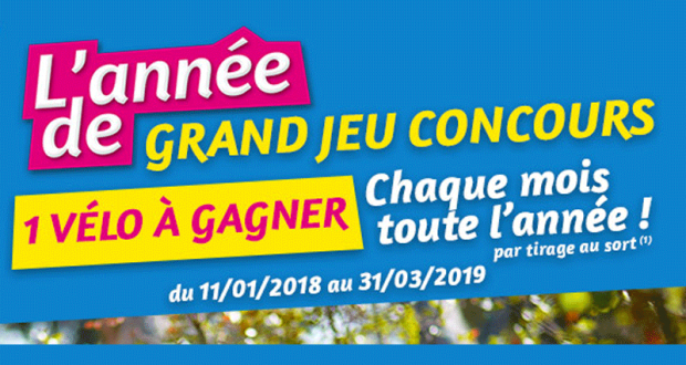 Vélo à gagner chaque mois