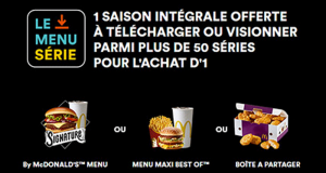 Une saison entière d'une série offerte par McDonald's