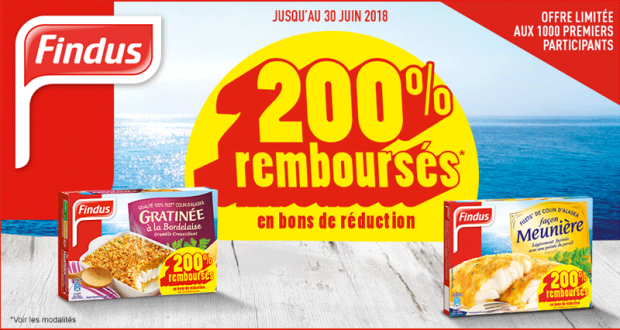 200% remboursés sur les Produits Cuisinés Findus