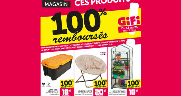 3 produits Gifi 100% remboursés (malle, chaise et serre)