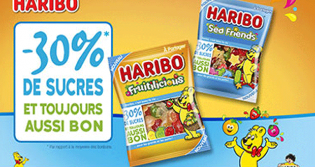2000 packs gratuits de bonbons Haribo « -30% de sucres »