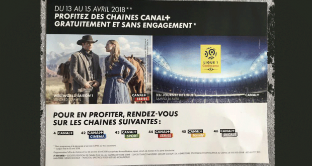 6 chaines Canal+ offertes