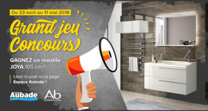 Meuble de salle de bain + vasque désaxée + miroir