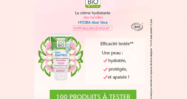 Testez la crème hydratante des familles Hydra Aloe Vera