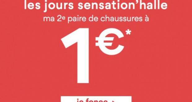 Une paire de chaussures achetée, la 2ème à 1€