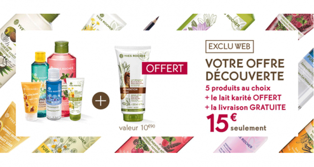 Yves Rocher 5 produits pour 15€ + 2 cadeaux + échantillons