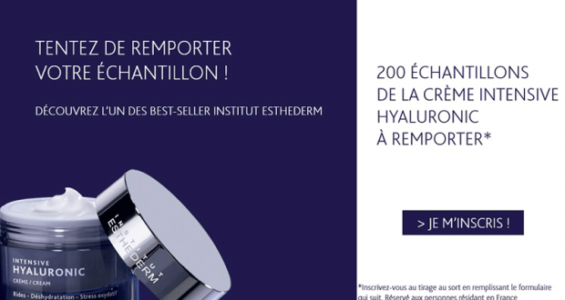 Échantillons de la Crème Intensive Hyaluronic Institut Esthederm